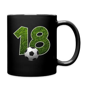 NON. 18 NUMÉRO 18 FOOTBALL 18E ANNIVERSAIRE - Mug uni - noir - Droite