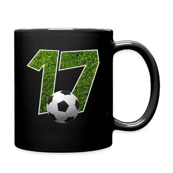 NR. 17 NUMMER 17 FUßBALL 17. GEBURTSTAG - Tasse einfarbig - Schwarz - Rechts