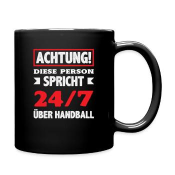 Handballspieler Handball Handballer Geschenke - Tasse einfarbig - Schwarz - Rechts
