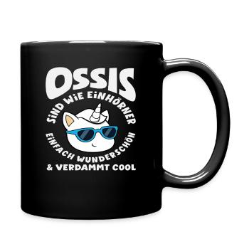 Ossi Einhörner Spruch DDR Stolz - Tasse einfarbig - Schwarz - Rechts