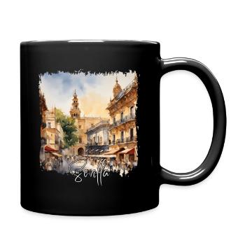 Aquarell von Sevilla, Sevilla, Spanien - Tasse einfarbig - Schwarz - Rechts
