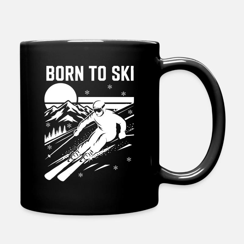 Né pour le ski Design Ski - Mug uni - noir