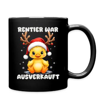 Rentier War Ausverkauft Lustige Weihnachtsente - Tasse einfarbig - Schwarz - Rechts