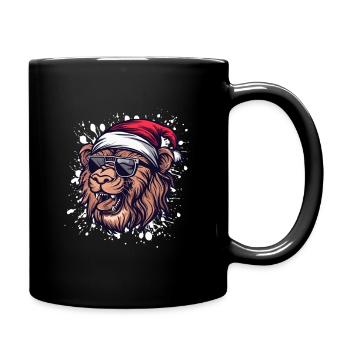 Lion Noël Drôle - Mug uni - noir - Droite