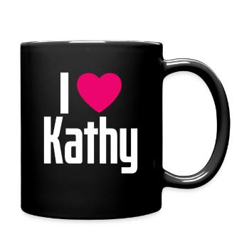 I Love Kathy Pink Heart I Love Kathy - Full Colour Mug - black - Right