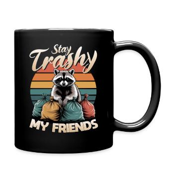 Funny Raccoon - Tasse einfarbig - Schwarz - Rechts