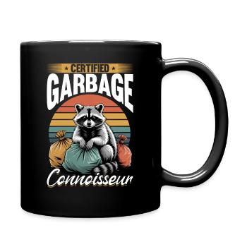 Funny Raccoon - Tasse einfarbig - Schwarz - Rechts