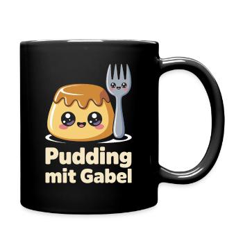 Pudding with fork - Full Colour Mug - black - Right