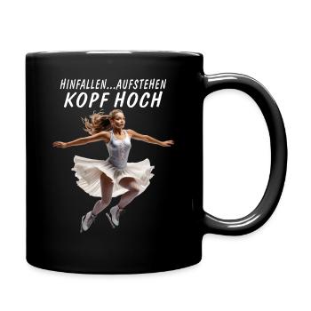 EISKUNSTLÄUFERIN HINFALLEN AUFSTEHEN - Tasse einfarbig - Schwarz - Rechts
