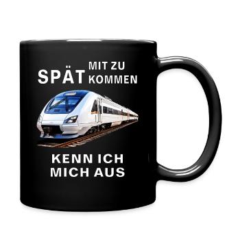 TRAIN I KNOW MY WAY AROUND BEING LATE - Full Colour Mug - black - Right
