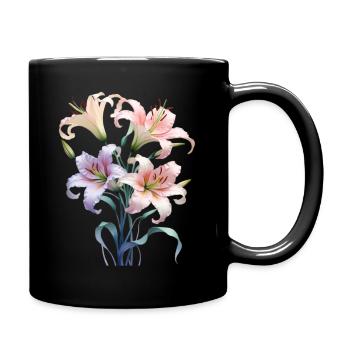 Bouquet de lys pastel - Mug uni - noir - Droite