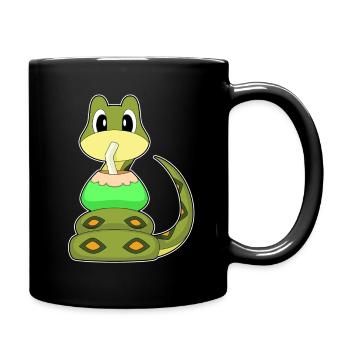 Schlange Kokosnuss  - Tasse einfarbig - Schwarz - Rechts