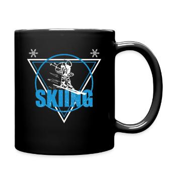 Retro Skifahren Vintage Wintersport  - Tasse einfarbig - Schwarz - Rechts