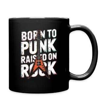 Né pour le punk élevé dans le rock Musique punk rock - Mug uni - noir - Droite