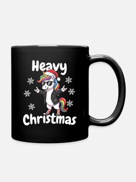 Jupe Licorne de Noël lourd - Mug uni - noir