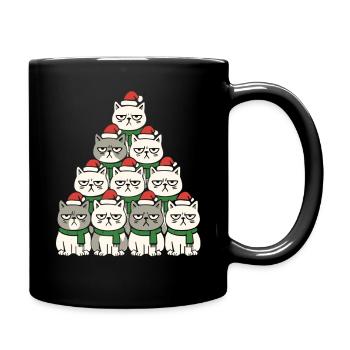  Grumpy Christmas Cats – Lustiges Katzen - Tasse einfarbig - Schwarz - Rechts
