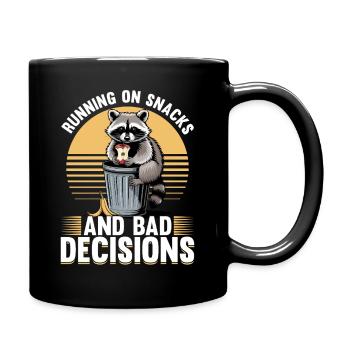 Funny Raccoon - Tasse einfarbig - Schwarz - Rechts