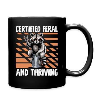 Funny Raccoon - Tasse einfarbig - Schwarz - Rechts