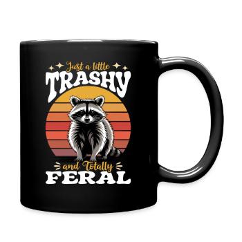Funny Raccoon - Tasse einfarbig - Schwarz - Rechts