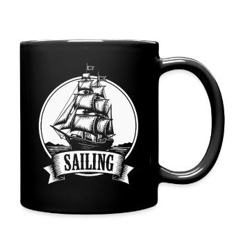 Sailing Sailing Ship Maritim Ahoy - Full Colour Mug - black - Right