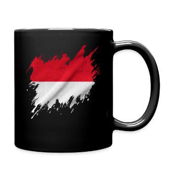 Drapeau indonésien, style déchiré - Mug uni - noir - Droite