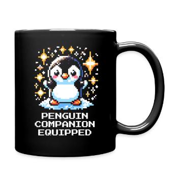 Pinguin Begleiter | Cute Gamer Companion - Tasse einfarbig - Schwarz - Rechts