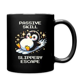 Slippery Escape | Pinguin Skill Humor - Tasse einfarbig - Schwarz - Rechts