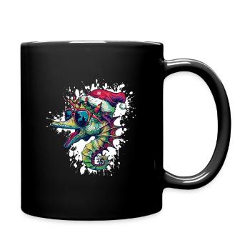 Seahorse Christmas Funny - Full Colour Mug - black - Right