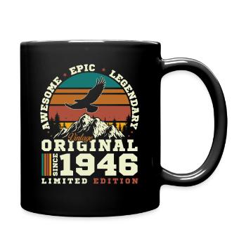 80 Jahre 1946 Vintage Retro Geburtstagsgeschenk - Tasse einfarbig - Schwarz - Rechts