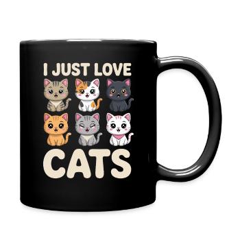 Ich Liebe Einfach Hunde Süße Hundeillustration - Tasse einfarbig - Schwarz - Rechts