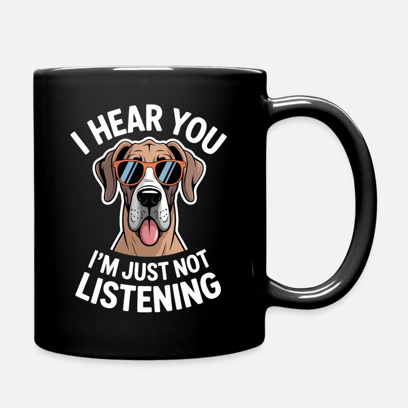 Deutsche Dogge Spruch Lustiges Dogge Geschenk - Tasse einfarbig - Schwarz