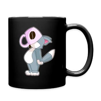 Tasse à café chat - Mug uni - noir - Droite