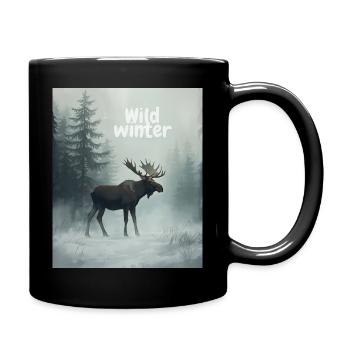 Orignal sauvage d’hiver - Mug uni - noir - Droite
