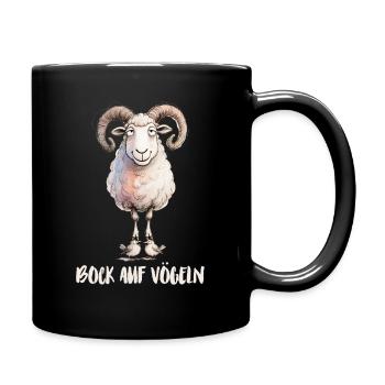 Bock auf Vögeln - ambiguous saying with birds - Full Colour Mug - black - Right