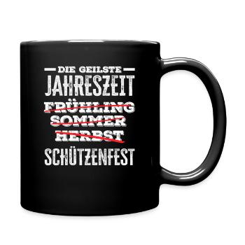 Beste Jahreszeit Schützenverein Schützenfest - Tasse einfarbig - Schwarz - Rechts