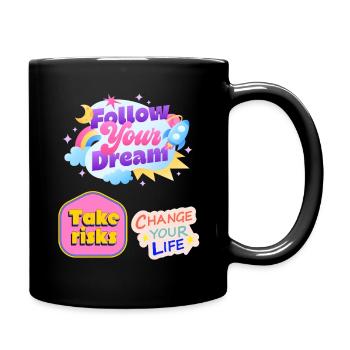 Follow your dream motivation tee - Full Colour Mug - black - Right