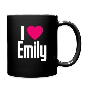 I Love Emily Pink Heart I Love Emily - Full Colour Mug - black - Right