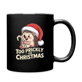 Igel Weihnachten Humor - Tasse einfarbig - Schwarz - Rechts