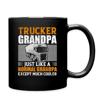 Chauffeur de camion Papi - Mug uni - noir - Droite
