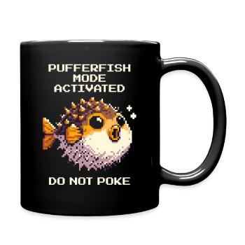 Pufferfish mode active: do not prick | Gaming - Full Colour Mug - black - Right