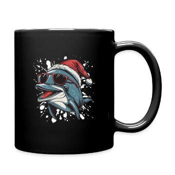 Dolphin Christmas Funny - Full Colour Mug - black - Right