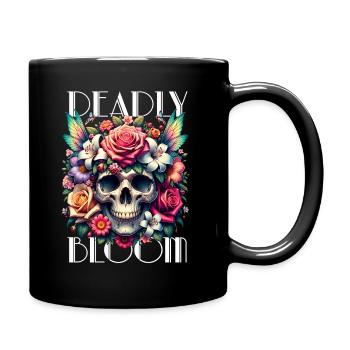 Flowers Skull Beauty Bloom - Full Colour Mug - black - Right