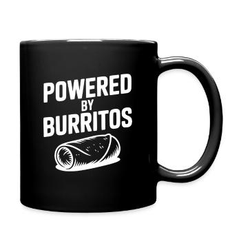 Angetrieben von Burritos - Tasse einfarbig - Schwarz - Rechts
