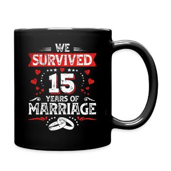 Vintage 15 years wedding anniversary  - Full Colour Mug - black - Right