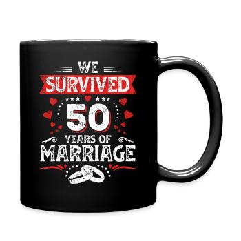 50 Hochzeit Jahrestag Ehemann Ehefrau Ehe - Tasse einfarbig - Schwarz - Rechts