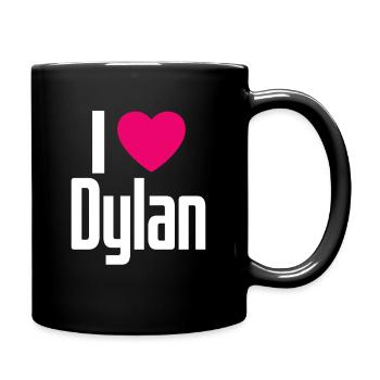 I Love Dylan Pinkes Herz Ich liebe Dylan - Tasse einfarbig - Schwarz - Rechts