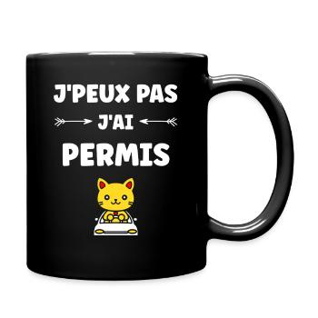 jeune permis, jeune conducteur, permis de conduire - Mug uni - noir - Droite