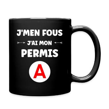 Humour permis de conduire - Mug uni - noir - Droite