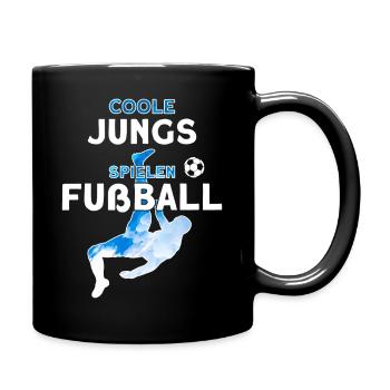 COOLE JUNGS SPIELEN FUßBALL - Tasse einfarbig - Schwarz - Rechts