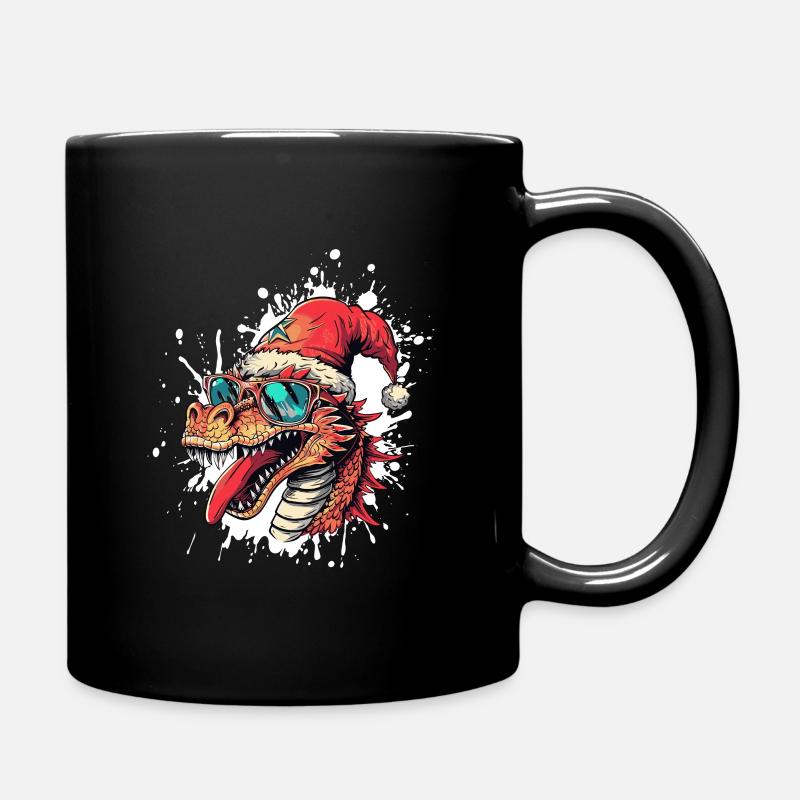 Drache Weihnachten Lustig - Tasse einfarbig - Schwarz